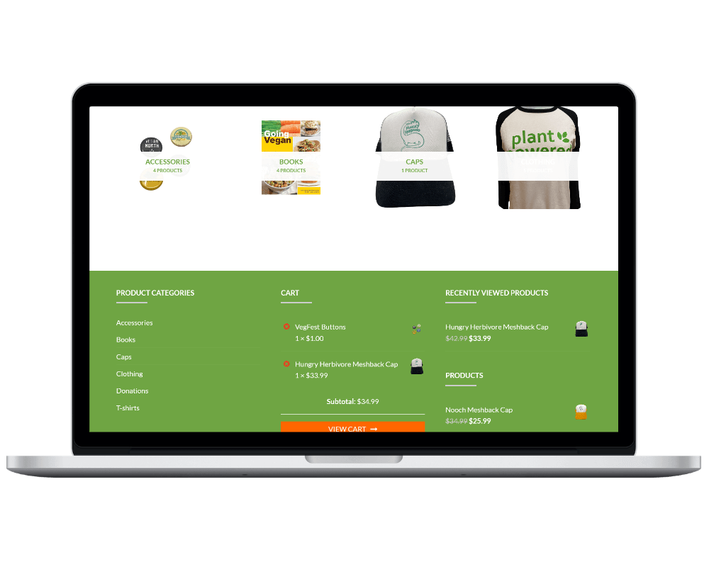 Ptbo Vegshop home page categories