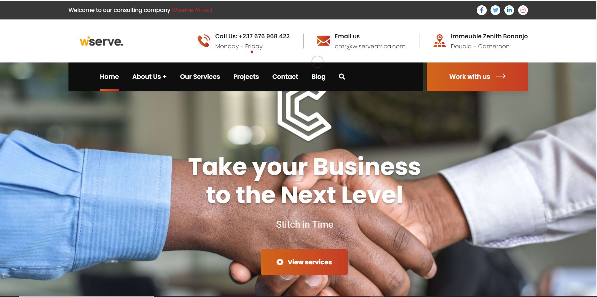 WiServe Africa Landing Page