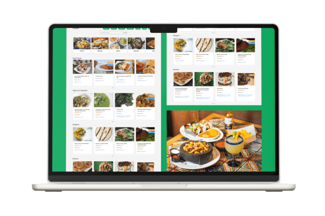 Recipe app mock-up on mac