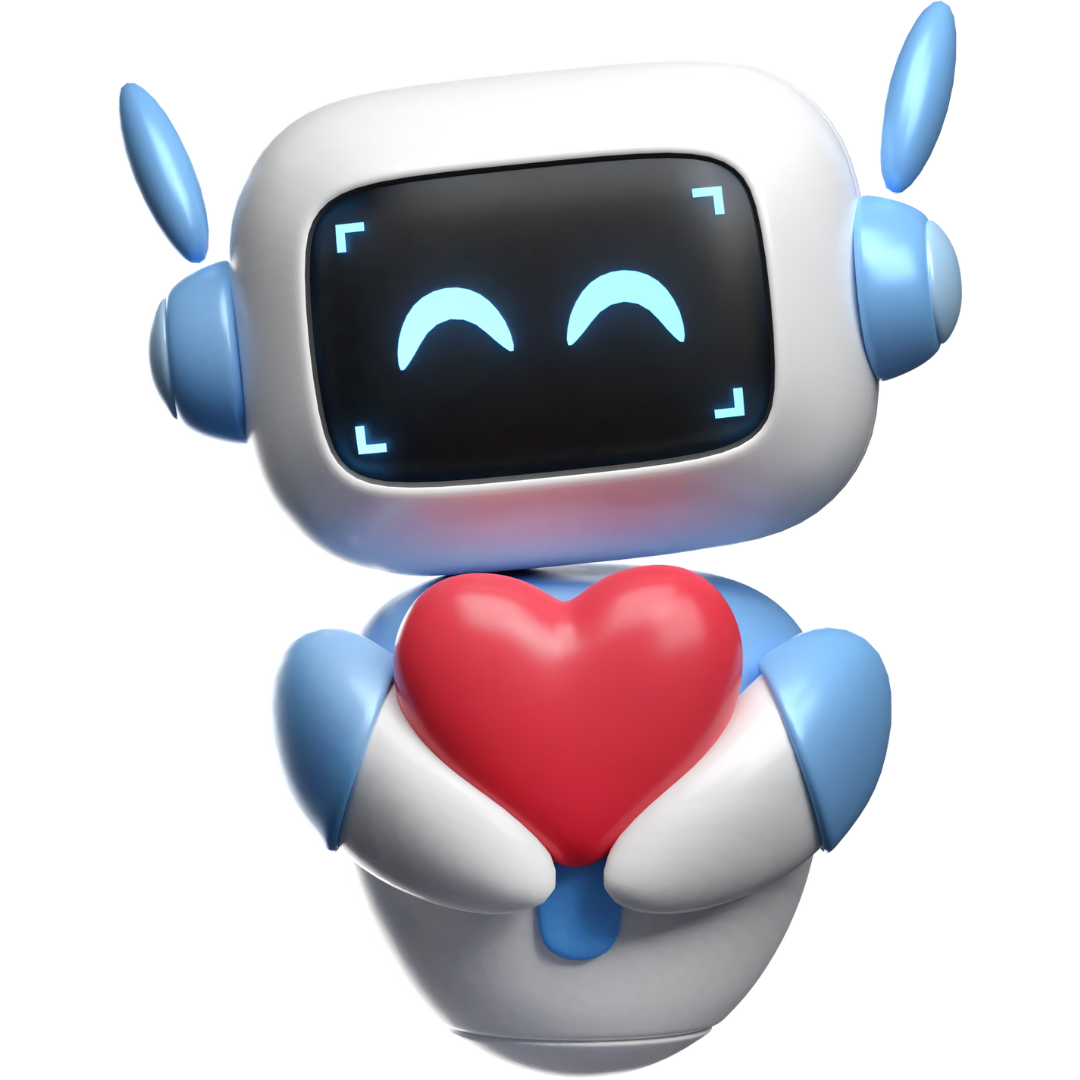 robot7 Cute robot holding a heart