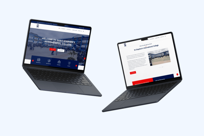 SSIC home page on macbook - mockup