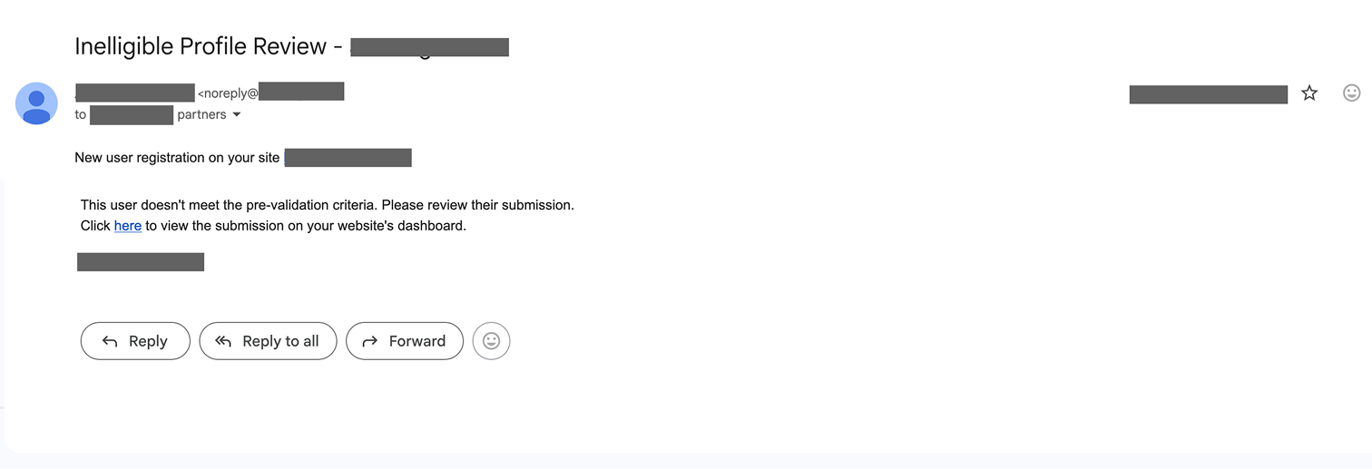 ineligible profile review