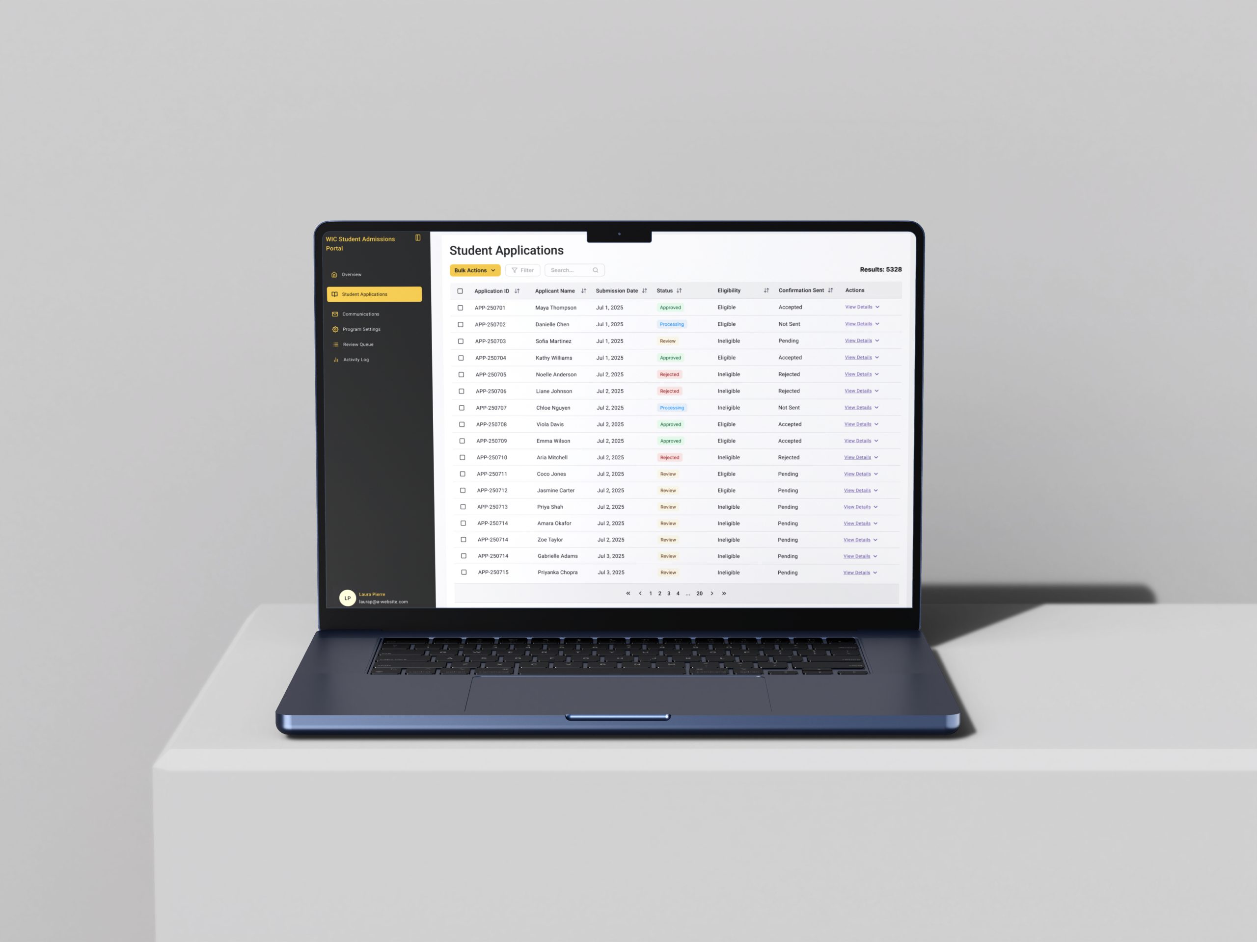 Laptop Screen Mockup Admin dashboard mockup