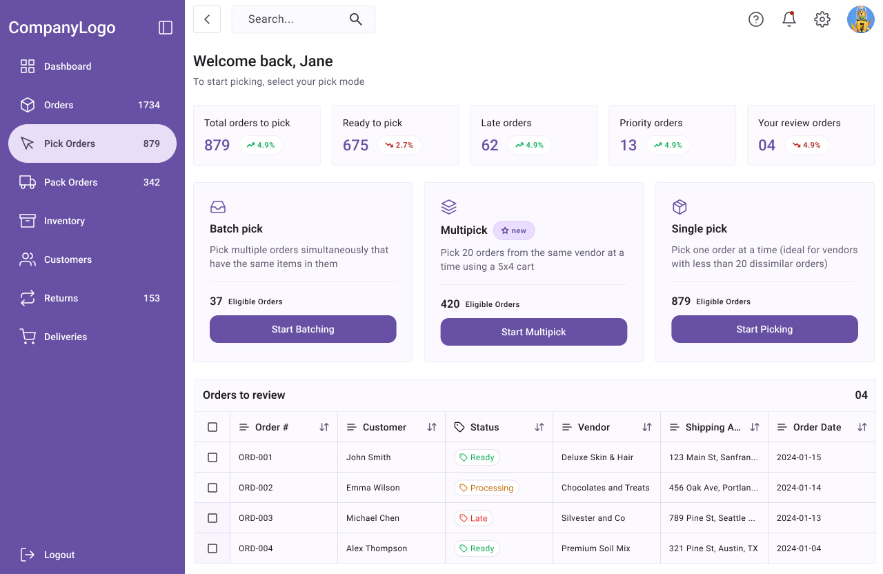 Pick mode select Multipick system -select pick mode