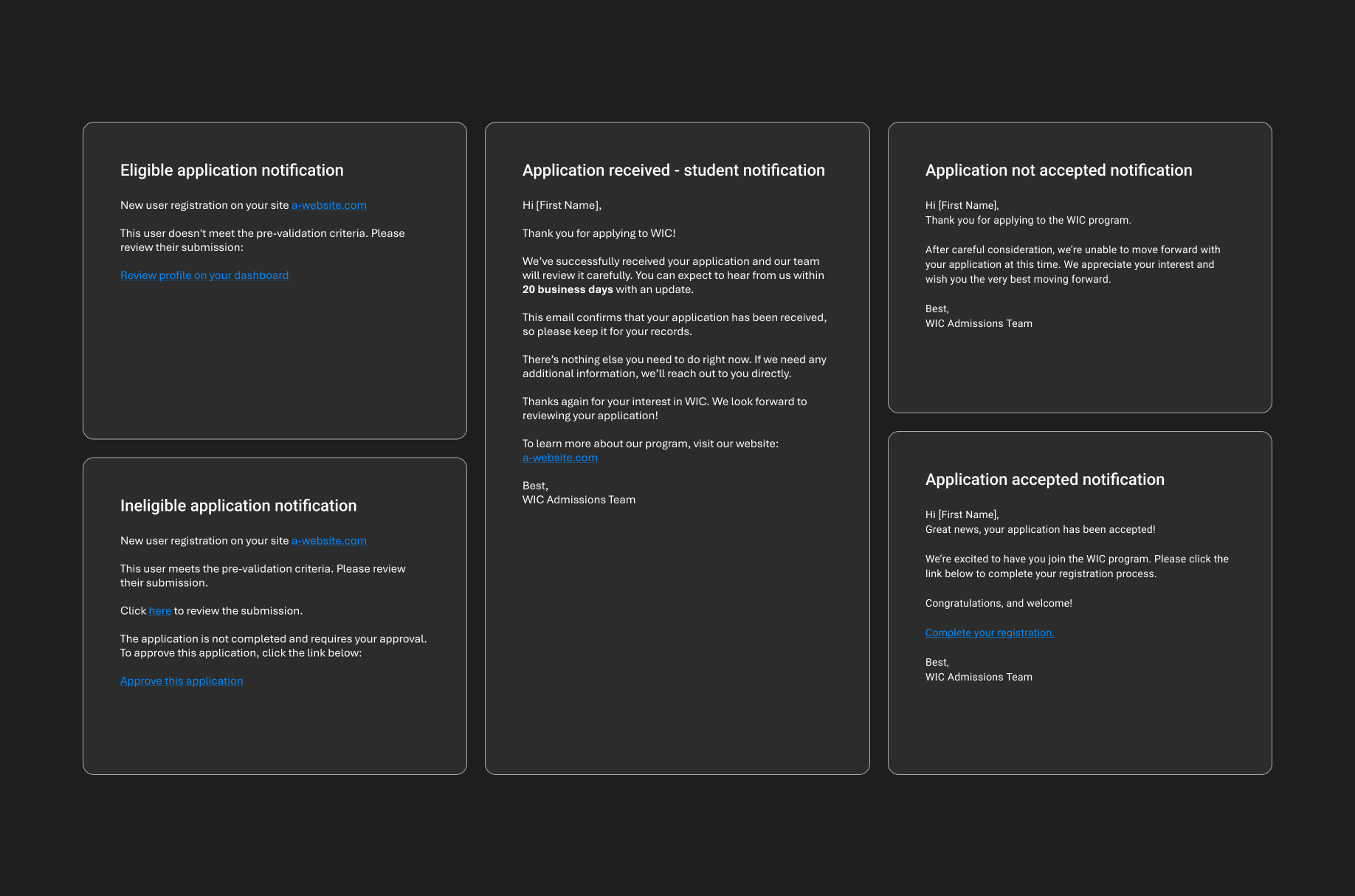 wic-email-templates Email templates